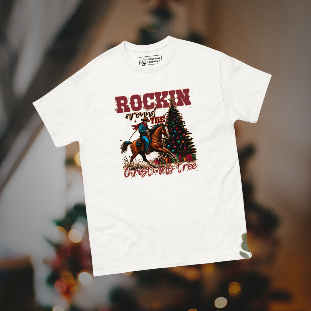 Rockin around men christmas tee white