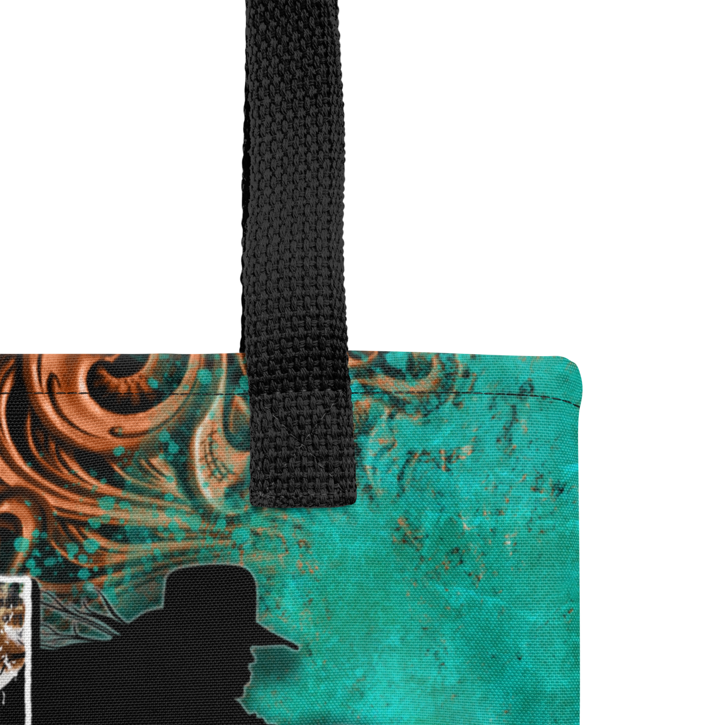 Turquoise Trails Turn & Burn Barrel Racing Cowgirl Tote bag