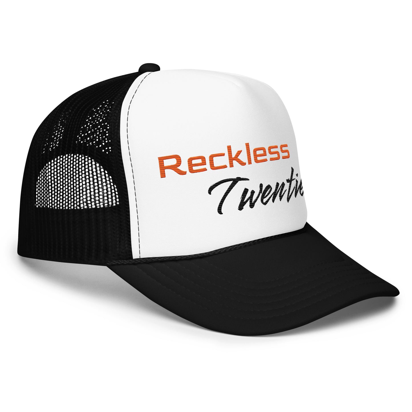 Reckless Twenties Foam Black and White Trucker Hat