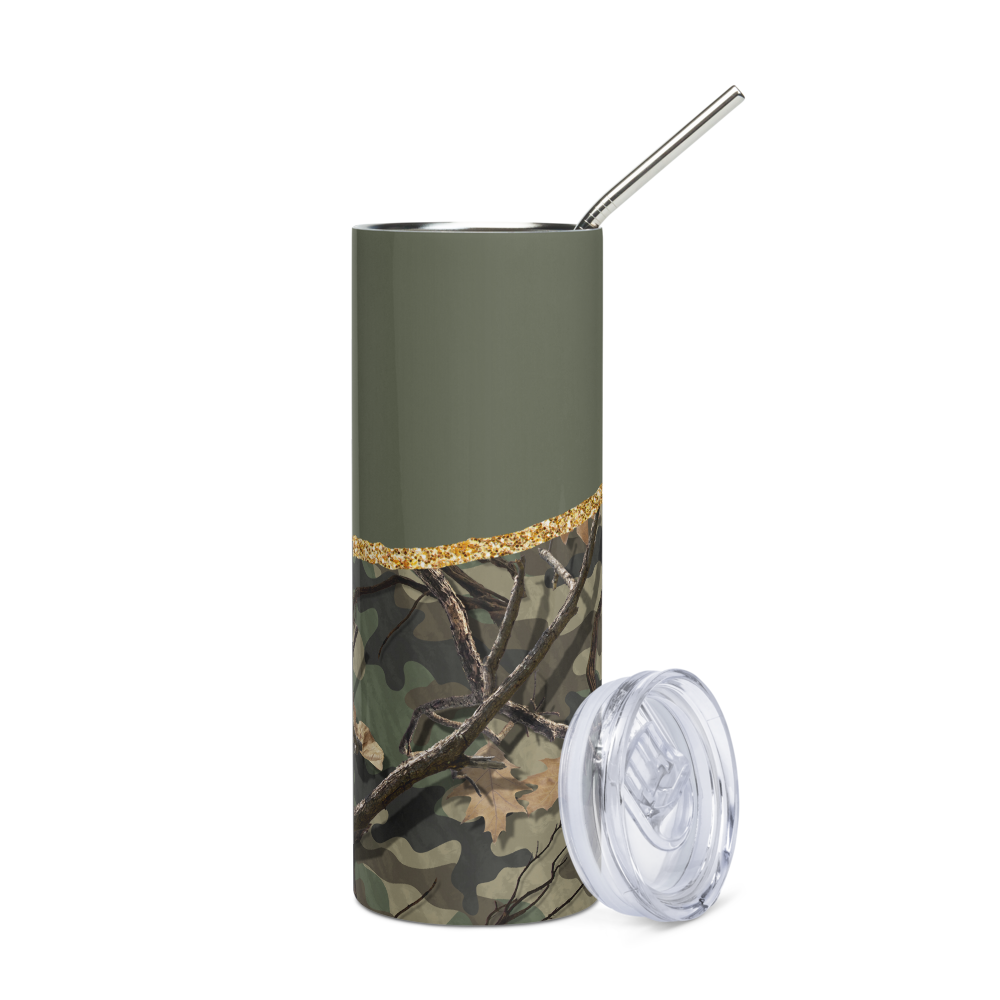 Green Camo Cowgirl Stainless steel tumbler 20oz