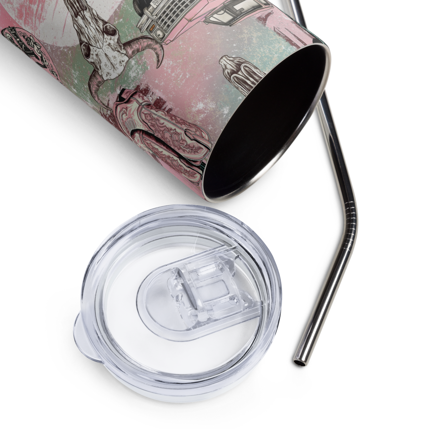 Pink Cowgirl Western Dessert Stainless steel tumbler 20oz