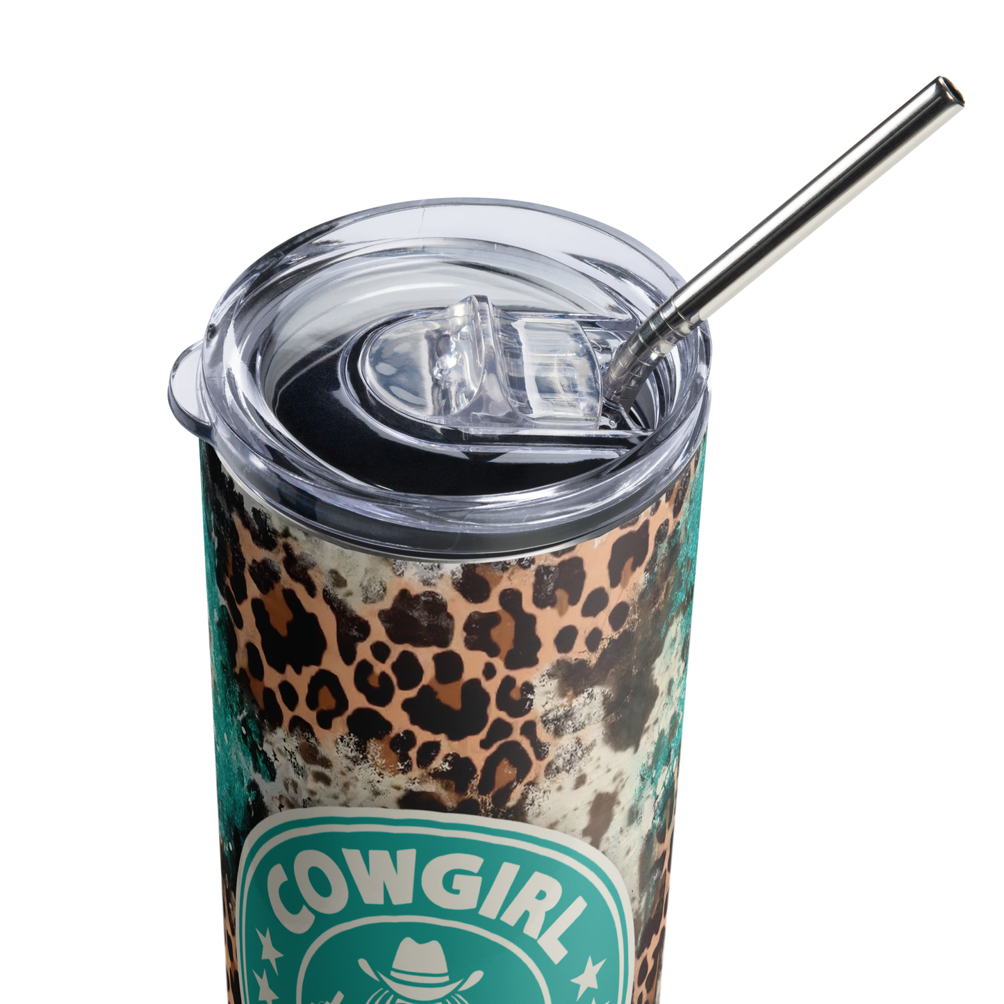 Turquoise Cowgirl Coffee Western Stainless steel tumbler 20oz.