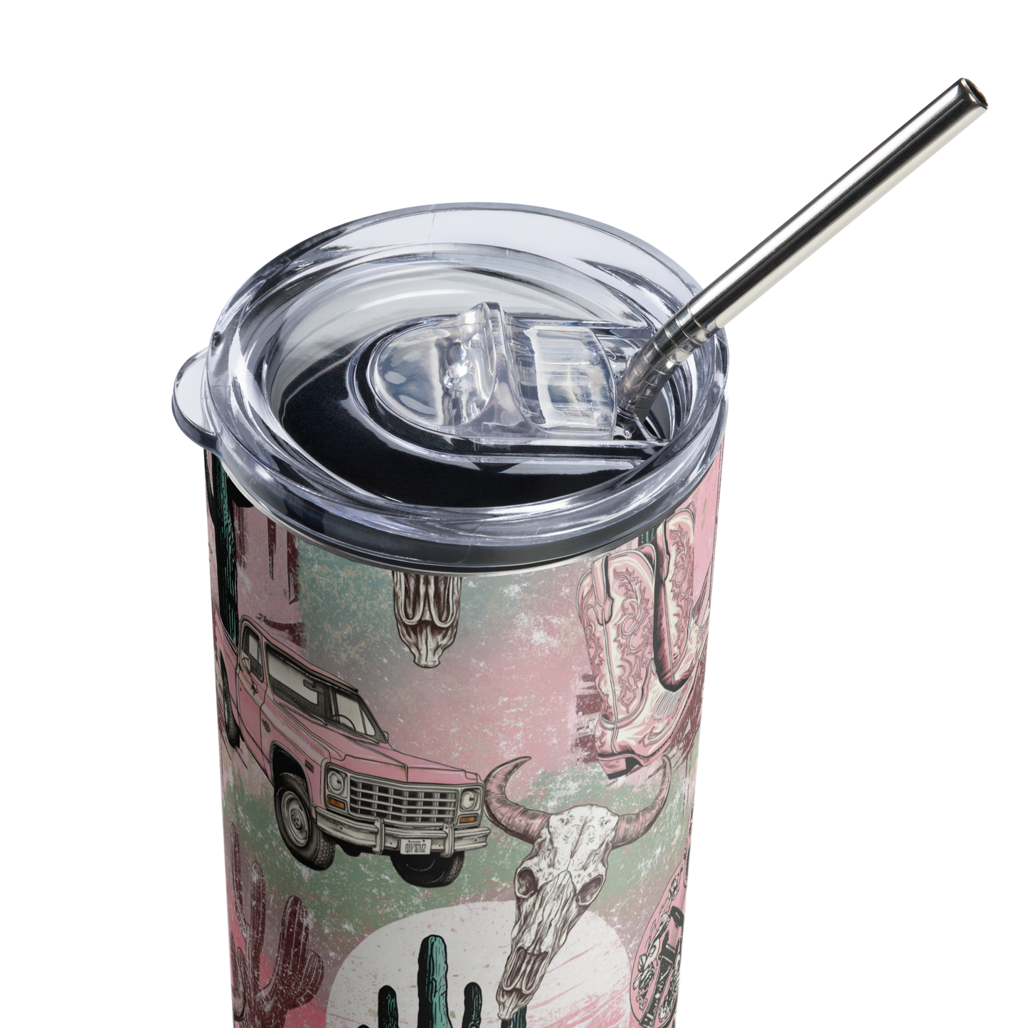 Pink Cowgirl Western Dessert Stainless steel tumbler 20oz