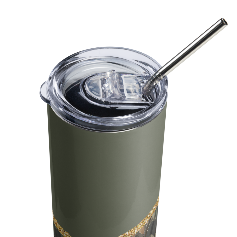 Green Camo Cowgirl Stainless steel tumbler 20oz