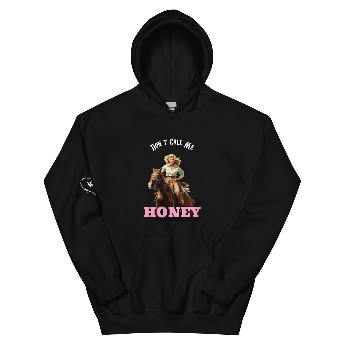 Don't Call Me Honey Cowgirl Women's Hoodie Black