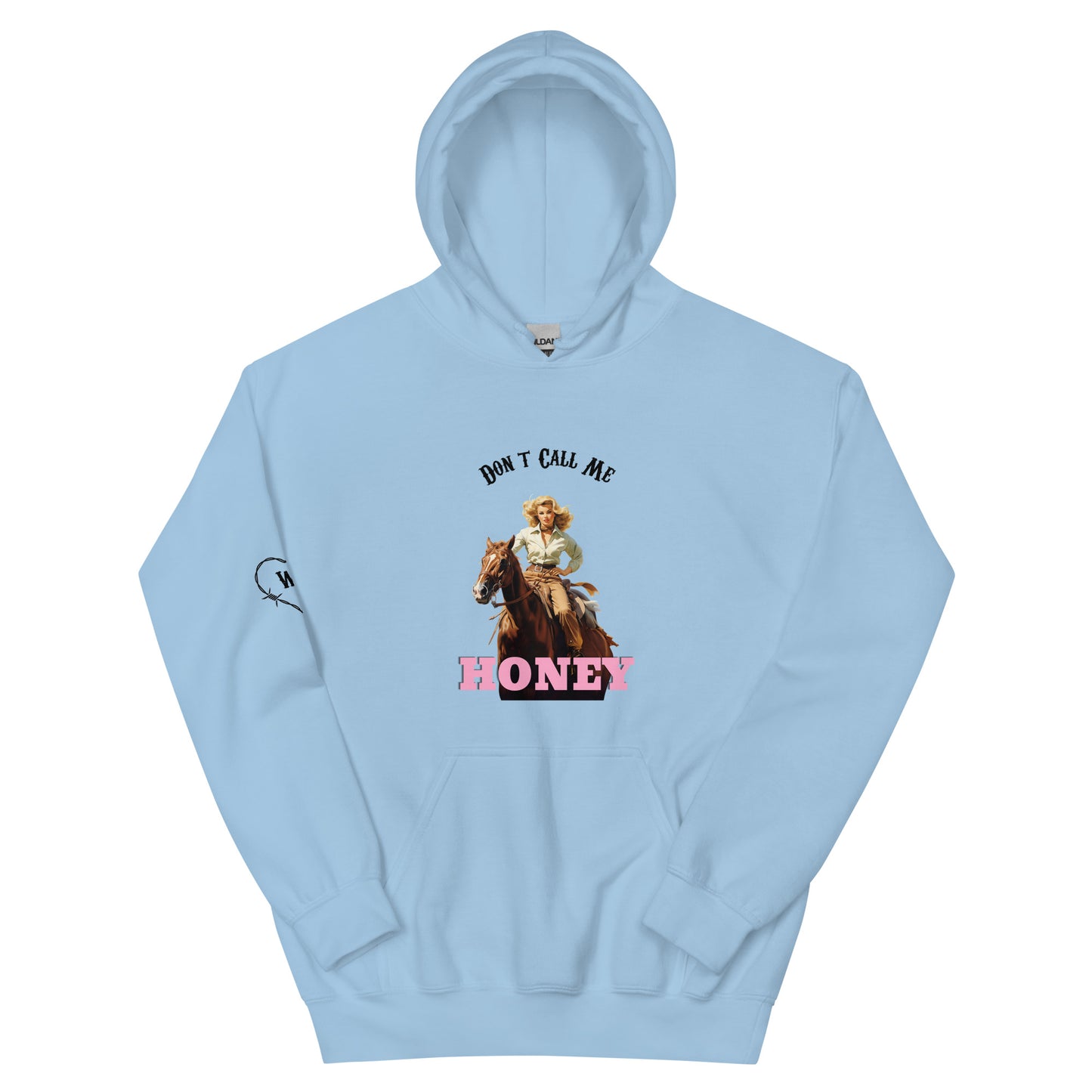 Don't Call Me Honey Cowgirl Women's Hoodie Blue