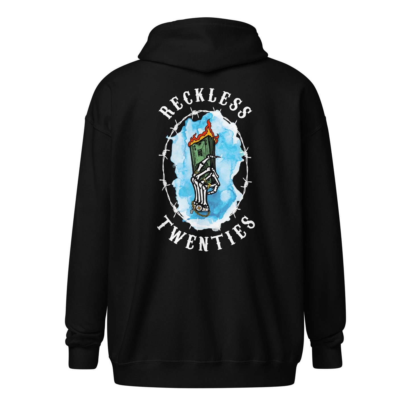 Reckless 20's Wild Ride- Women's Black Zip Up Hoodie