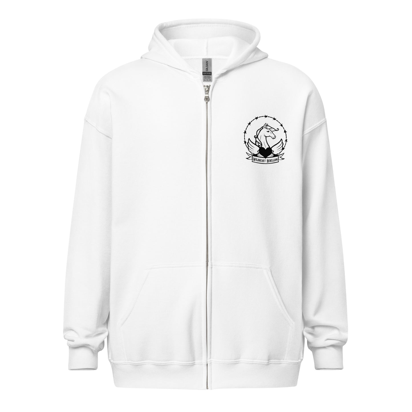 Maritime Cowgirl Women's White Zip Up Hoodie Grey Horse Shoe