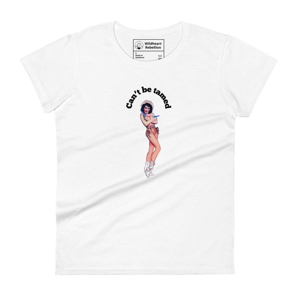Vintage Cowgirl - Can't be Tamed - Women's White t-shirt