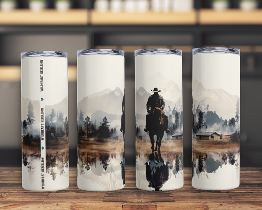 Cowboy Horizon Watercolor Stainless steel tumbler 20oz
