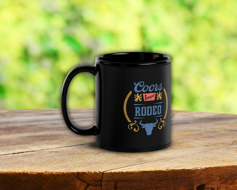 Coors Banquet Rodeo Black Coffee Mug