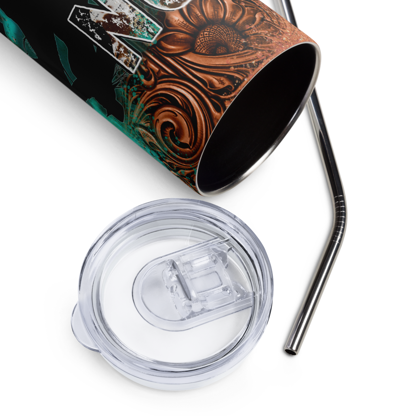 Cowgirl Turquoise Trails Barrel Racing Stainless steel tumbler 20oz.