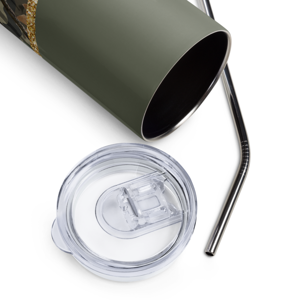 Green Camo Cowgirl Stainless steel tumbler 20oz
