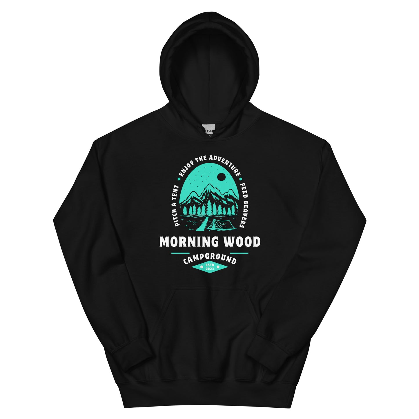 Morning Wood Campground Men's Black Hoodie