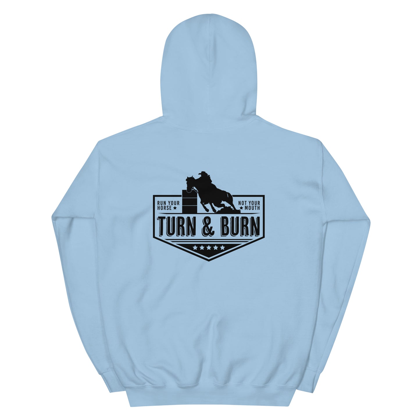 Turn and Burn Barrel Racer Women's Hoodie Blue