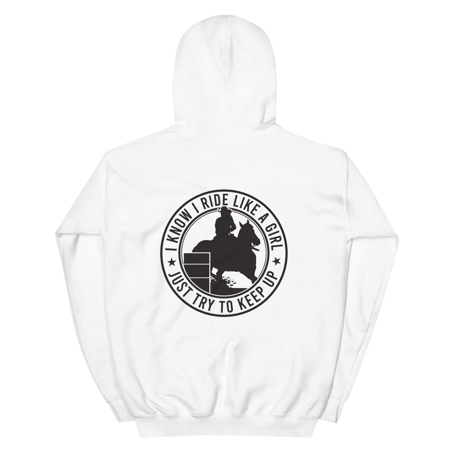 Ride Like a Girl- Women's Barrel Racer Hoodie White