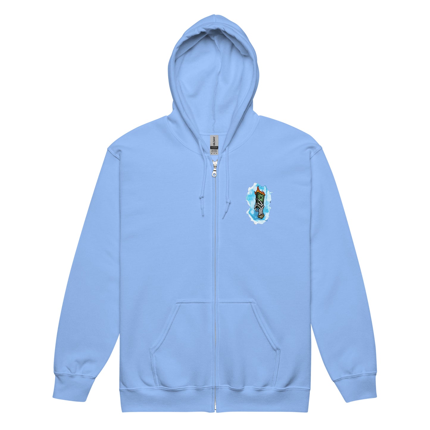 Reckless 20's Wild Ride- Men's Light Blue Zip Up Hoodie
