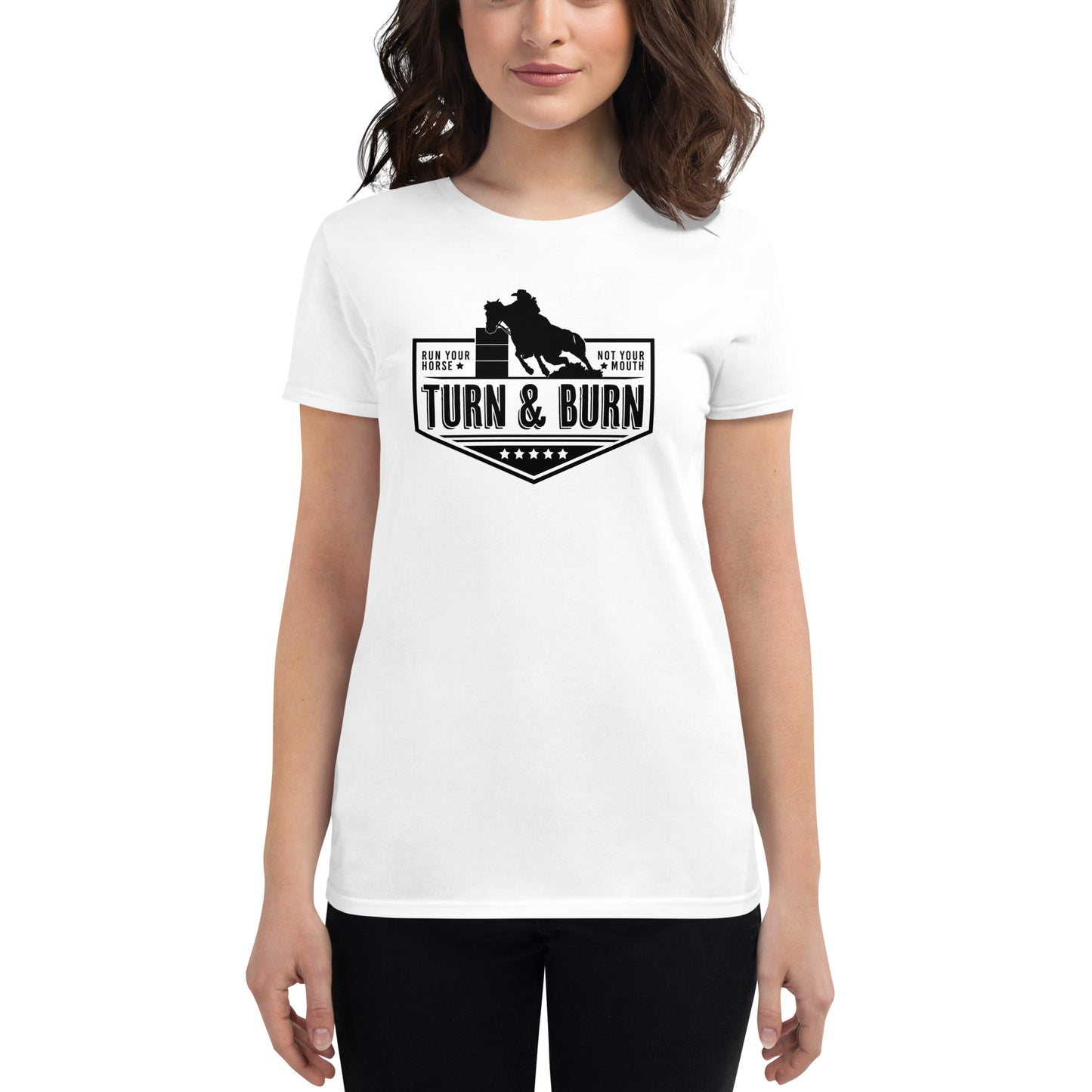 Turn and Burn Barrel Racer Tee -Women's t-shirt  White